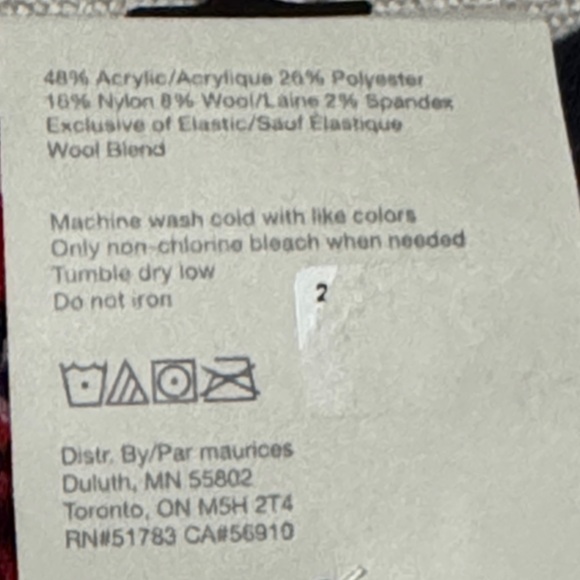 Free With $25 Purchase-NWT Maurices Crew Socks-OS-Wool Blend-Pink/Navy/Red - Picture 5 of 6